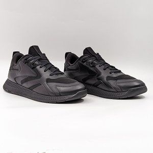 BOSS Men Panelle low-top Black Leather Athletic Lace up sneakers sz 11US EUR 44